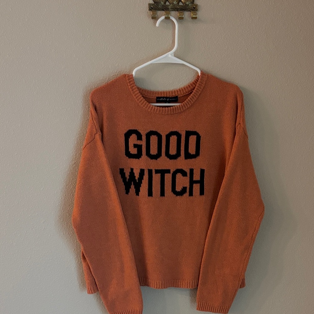 Good Witch comfy orange Halloween sweater